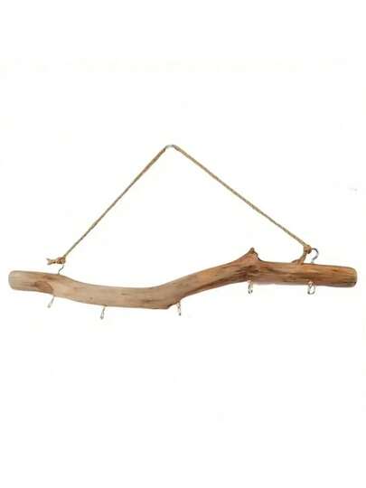 Rustic Wooden Driftwood Hook, Wall-Mounted Branch Hanger Rack, Easy Install, Country Style, For Small Items & Keys, Home Kitchen Storage Accessory, Utility Hooks Home Bathroom Decor Bathroom Organizer Fall Decor Winter Decorations
