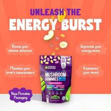 FEWDIVE Drops Of Nature Mushroom Gummies |   Ashwagandha KSM-66, Lion's Mane, Shiitake, Turkey Tail, Reishi, Maitake, Chaga, Cordyceps |   Vegan Mushroom Supplement |   Mixed Fruit, 80 Gummies - 菇 - 查看 4