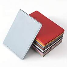 1 Cross-Border PU Leather Passport Holder, Unprinted Version Portable Document Organizer (3 Colors Available: Light Pink, Light Blue, Black). It Symbolizes The Storage Of Documents During Cross-Border Travel, The Lightness And Simplicity Of Daily Carrying, And The Low-Key Adaptation To Different Styles.