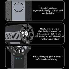 KIZCGE Plumero de Aire Comprimido, Soplador Eléctrico 130000 RPM, 3 Velocidades, Batería Recargable para Automóvil, Hogar, Exterior, Limpieza de Teclado y PC - albaricoque - Ver 7
