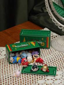 1 Stück Mini Container Ausstellungsbox, kreativ, Miniatur Modell Figuren Dekoration, Vintage Industrie Stil Eisen Container Aufbewahrungsbox, Geschenkbox