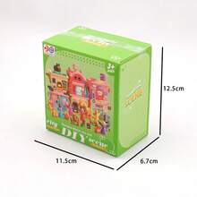 迷你可爱梦幻屋过家家玩具公主 DIY 卡通模块化娃娃屋咖啡厅商店面包店超市娃娃屋 DIY 微型学龄前女孩幼儿生日万圣节圣诞节礼物教育建筑玩具套装
