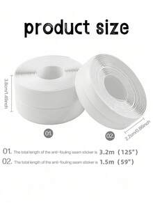 Bandă de etanșare autoadezivă pentru îmbinări de toaletă, impermeabilă și rezistentă la mucegai, bandă de etanșare autoadezivă pentru bucătărie și baie, bandă impermeabilă pentru baie, autocolant frumos pentru cusături pentru chiuveta de bucătărie, bandă autoadezivă impermeabilă din PVC: Păstrați chiuveta de baie, dușul, cada și toaleta etanșate și protejate! Potrivită pentru instalatori și contractori