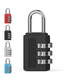1 件装密码锁防盗锁，小型安全挂锁，旅行箱包防盗密码挂锁多用途 3 位数密码锁，安全行李箱密码挂锁，适用于健身房储物柜、手提箱和背包安全旅行配件，便携，防篡改，色彩鲜艳，设计紧凑，易于携带，旅行露营度假必需品