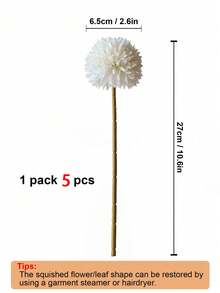 1/5/10 Pieces Artificial Flower Ball Chrysanthemum Dandelion Hydrangea Bouquet Gift For Friends Wedding Bouquet Decoration Suitable For Home Office Cafe Party Wedding