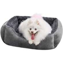 JOEJOY Rectangle Dog Bed For Large Medium Small Dogs - Washable Orthopedic Sofa Bed, Soft Breathable Puppy & Pet Cuddler, Durable Calming Dog Bed With Anti-Slip Bottom, Multiple Sizes,(S(20"X 19"X 6") Dark Grey) - Type8 - 查看 1