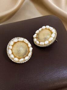 1 Paar Ohrstecker mit Kunstperlen für Frauen, elegante goldene Ohrstecker für täglichen Gebrauch, Party-Schmuck, Halloween, Weihnachtsgeschenke