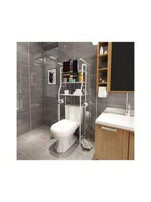 A Punch-Free Bathroom Toilet Storage Rack Floor-Standing Toilet Rack Storage Rack - White - View 5