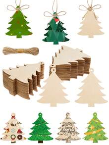 20 buc-Ornamente din lemn DIY, nefinisate, decorațiuni agățate pentru brad, pentru meșteșuguri DIY, decor de Crăciun, petrecere pentru casă, cele mai bune cadouri, decor de ziua de naștere, decorațiuni de Crăciun, decor de cameră, Crăciun, ornamente de Crăciun din lemn de pictat