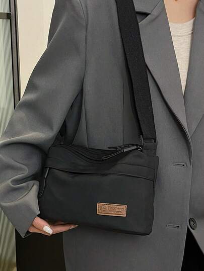 1pc Casual Nylon Fabric Handbag, Fashion Minimalist Niche Korean Style Shoulder Bag, Multi-Compartment For Women, New Crossbody Bag
