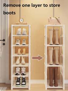 1 Piece 4/5/6/7/8 Tier Shoe Rack, Simple Shoe Storage Cabinet, Home Entryway Organizer, Space Saving For Small Apartments And Dorms