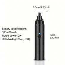 Electric Nose Hair Trimmer, Men's Ear & Nose Hair Trimmer, USB Rechargeable, Long Battery Life. Compact & Portable, Detachable Blade For Easy Cleaning. Painless Eyebrow & Facial Hair Nose Trimmer, Father's Day Gift. - Black - View 10