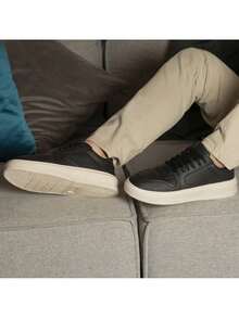 Men's Casual Tiger Platform Sneakers, Comfortable, Stylish, Modern, Non-Slip, Increases Height - 黑白 - 查看 4