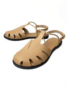Women's Flat Sandals Comfortable Luxury Fashion Flat Sandals With Buckle Ref. 1015/10 - 米色 - 查看 1