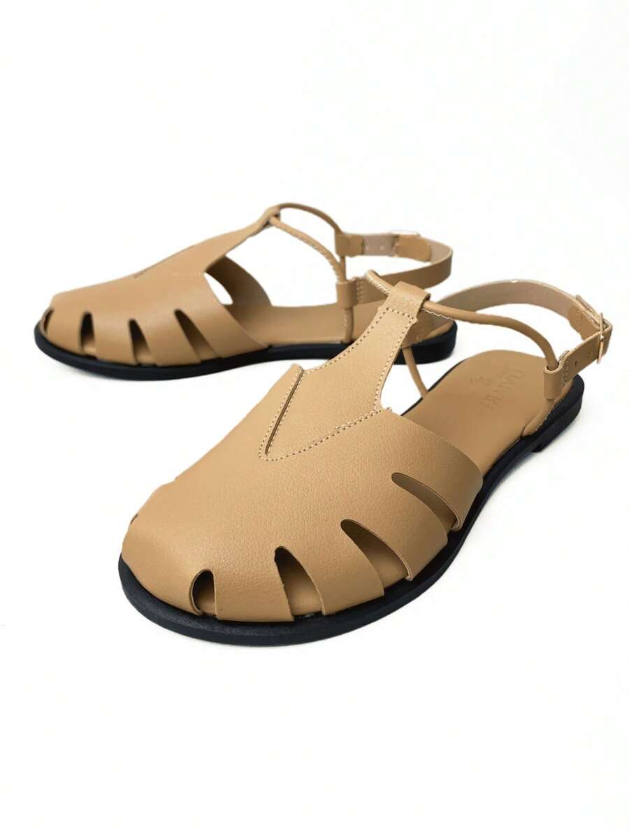 Women's Flat Sandals Comfortable Luxury Fashion Flat Sandals With Buckle Ref. 1015/10 - 米色 - 查看 1