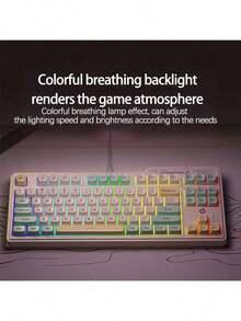 HP K120 Office Gaming Keyboard With Anti-Slip Foot Pads, Plug-And-Play USB Port, High Key Travel, Mechanical Trigger, Colorful Backlight Adjustment, Color-Blocking Design, Suitable For Multi-Engineer Office Environments, Milk Yellow Green - Milk Yellow Green - View 5