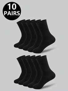 5 Pairs/10 Pairs/20 Pairs Black And White Thick Men's Winter Socks, Fashionable, Casual, Comfortable, Breathable, Odor Proof, Outdoor Sports, Running, Fitness, Compression Knee Socks, Business Leisure Vacation Black And White High Tube Socks Christmas, Thanksgiving, New Year Holiday Gifts (Thick)