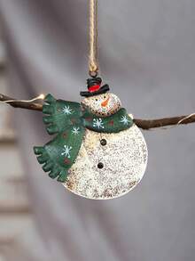 1 buc pandantiv de Crăciun cu om de zăpadă forjat și Moș Crăciun, perfect pentru agățat bradul de Crăciun și decorațiuni de sărbători, decor de scenă, decor de festivaluri, decor de cameră, decor de casă, decor de birouri, decor de petrecere tematică, decor de Crăciun, ornamente pandantiv de Crăciun decorațiuni de Crăciun de iarnă