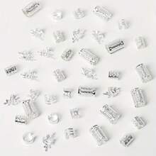 40PCS Vintage Boho Style Alloy Hair Rings Set - Hollow Out Round Hair Accessories For Women And Girls, Elegant Solid Color Hair Jewelry For Braids And DIY Hair Design