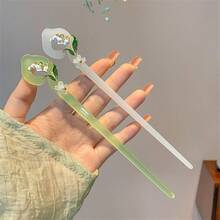 1pc Elegant Lily Flower Hair Clip, Vintage Style Hair Accessory For Women, Bun Extension, Pins For Hair