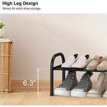 Organizador de zapatos expandible, estante de metal de 1 nivel para clset, hasta 8 pares de almacenamiento ajustable para entrada de puerta delantera, organizador de pie ltima intervensin - inicial - Ver 6
