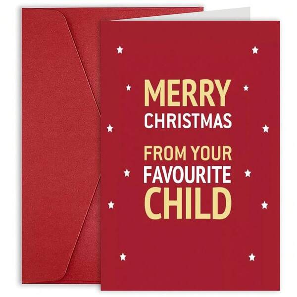 1PC.Merry Christmas From Your Favourite Funny Foiled Christmas Card Xmas Card