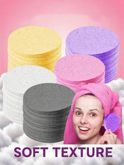 100/50 Peças de Esponja Facial Comprimida, GAINWELL Celulose Branca, Esponja Terapêutica de Maquiagem 100% Natural, Para Limpeza Facial, Máscaras Esfoliantes, Remoção de Maquiagem, Conjunto de Presente de Natal