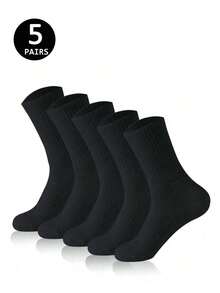 5/10/20 双装加厚黑白男士冬季袜子，时尚休闲舒适，适合户外运动、跑步、健身，压缩膝袜，商务休闲假日黑白长筒袜，圣诞节、感恩节、新年节日礼物（加厚款），适合鞋码 (35-39/39-42) - 彩色 - 查看 12