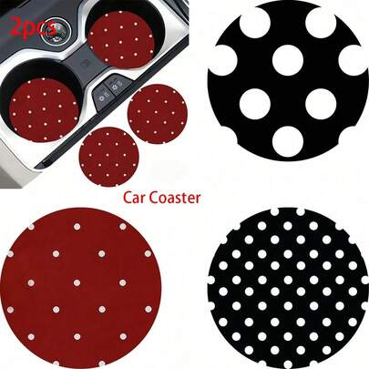 2pcs Car Cup Holder Coasters, Anti-Slip Shockproof Universal Fashion Car Coasters, Insert Interior Accessories, Party Gift
