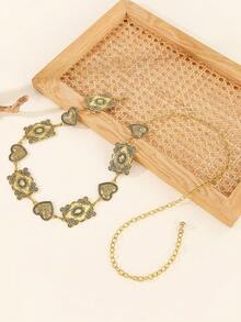 Corrente de Moda com Incrustação de Turquesa e Ágata, Adequada para Vestidos, Europeia e Americana Transfronteiriça