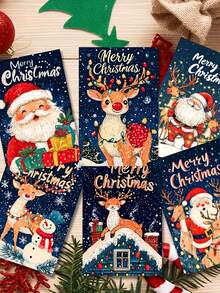 6 Christmas Card Sets With Cartoon Illustrations, Suitable For Christmas, Mother's Day And Other Occasions, Christmas Postcards, Greeting Cards, Suitable For Everyone