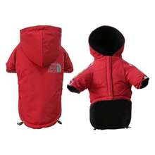 Abrigo de Perro Llevar Un Sombrero Ropa de Perro Engrosar para Mantenerse Caliente Suter para Perro Proteccin El Viento de Moda Abrigos para Perros Rojo, XXL - rojo + XXL - Ver 3