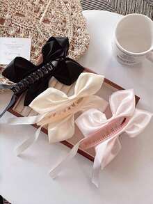 1 pezzo/3 pezzi Fermagli per capelli a fiocco e nastro per donne, fermagli a pinza attorcigliati, nuova moda 2025, stile di strada carino, in plastica ABS, adatti per primavera, estate, autunno, inverno, ritorno a scuola