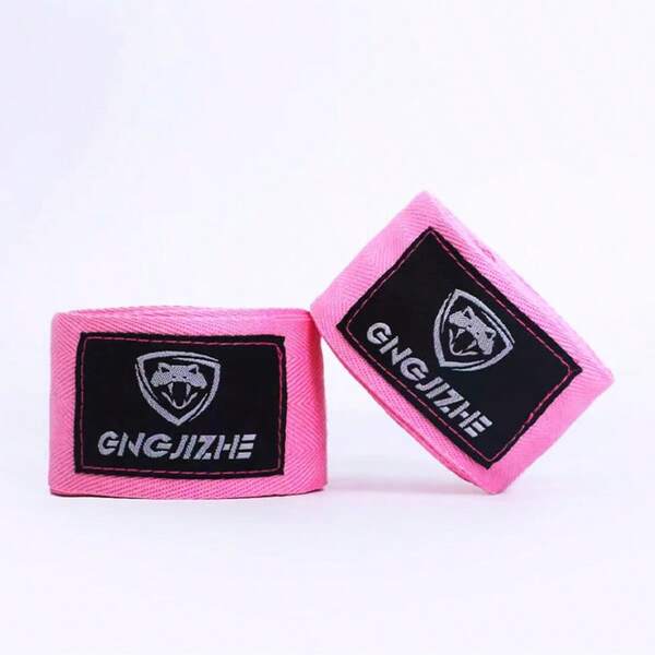 1 Pair Pink Muay Thai Boxing Wraps, Sports Sweat-Absorbent Bandages, Martial Arts Hand Wraps, 3 Meters/5m, For Students And Adults