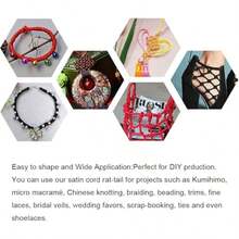 4 Rolls 50m/1968inch Silky Satin Cord Nylon String 0.8 Mm Chinese Knotting Cord, Nylon Beading Thread For Bracelets, Necklaces, Wind Chime, Macrame Crafts, Drawstring Bags, Multicolor Beading String(Random P)