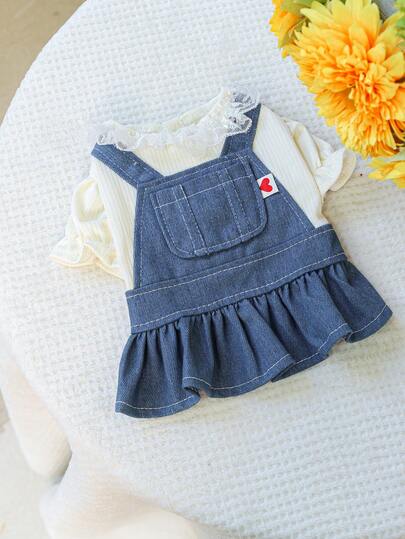 1pc Pet Clothes, Cute & Stylish Puppy/Kitten Outfit, Comfortable Heartbeat Dress For Small Dogs & Cats