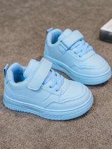 1 Pair Kids Boys/Girls Lightweight, Comfortable & Durable Hook And Loop Design Casual Outdoor Hiking Shoes, Suitable For All Seasons