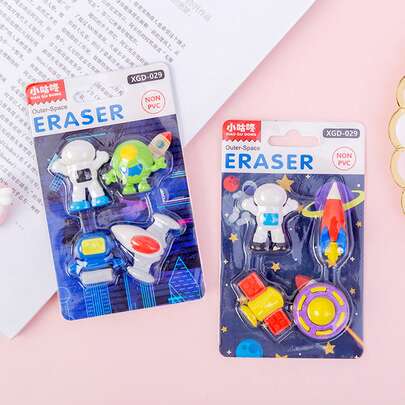 1 Set de Astronauta espacial, Borradores de dibujos animados creativos de OVNI, Papelería estudiantil, Regalos para fiestas navideñas, Recompensas para estudiantes