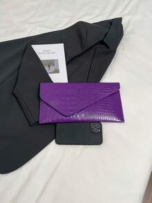 Small Envelope Bag, Unique Design Women Handbag , Purple - Purple - View 10