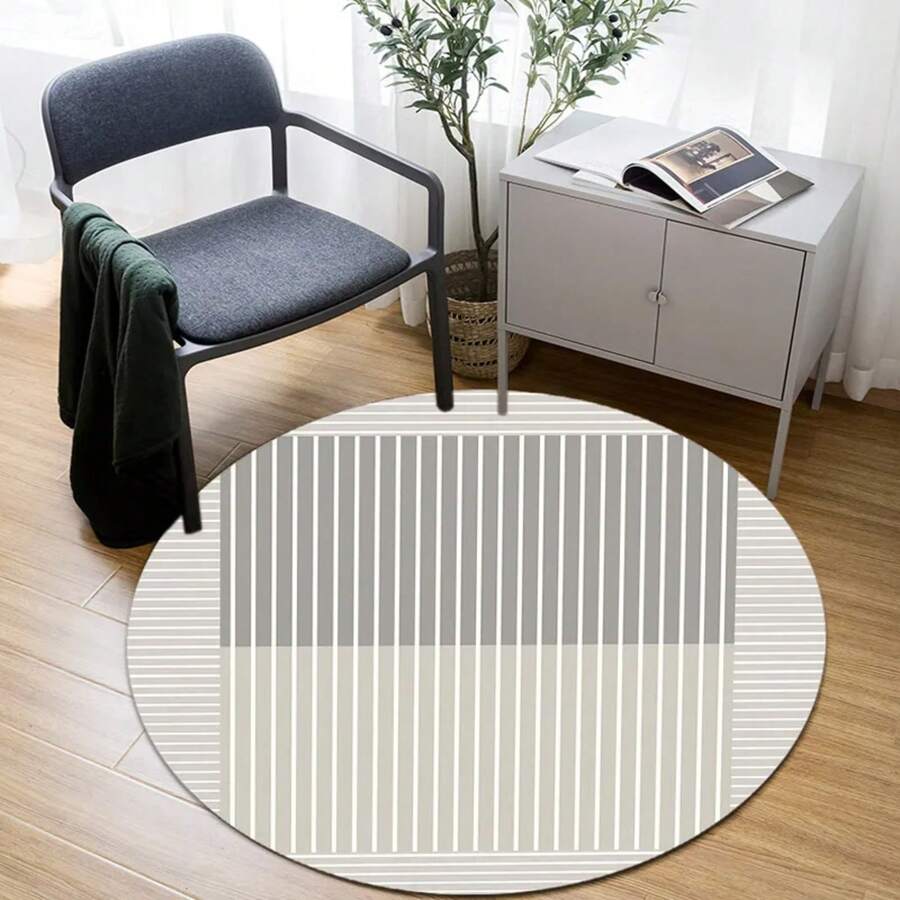 Modern Minimalist Lines Round Area Rug Artistic Floor Mat For Living Room Bedroom Dr Carpet Coffee Table Nonslip Chair Mat - 8 - View 1