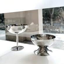 1 Pc Stainless Steel Ice Cream Cups, Dessert Cups, Washable Beautiful Ice Cream Tall Cups For Pudding Mousse Fruit Salad, For Home Kitchen Restaurant, Tableware Accessories, Dessert Bowls, Stainless Steel Cups, Ice Cream Cups, Ice Cream Bowls