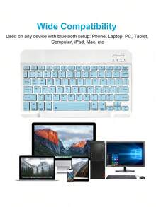 AKKHOO 10-Inch Ultra-Thin Wireless Keyboard, Rechargeable & Silent, For Tablet/Laptop, IPad Mini Keyboard, Size: 9.84in*5.90in*0.24in