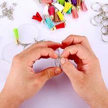 80 Pieces Of Acrylic Keychain Blanks With Keychains: Craft Tassel Keychains, Loose Keychain Rings, Girls' Keychain Kit