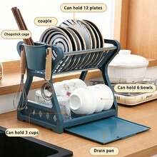不带餐具架和沥水盘的碗碟架/带餐具架和沥水板的碗碟架、节省空间的碗碟架、厨房台面碗碟架、厨房沥水架、餐具收纳架、双层碗碟收纳架、厨房收纳架、厨房用品