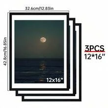 1/3 件相框，用于墙壁和桌面展示的相框，用于桌面艺术装饰，用于生日派对装饰，用于家庭客厅办公室装饰，母亲节新年复活节礼物，黑色，长方形，无图片礼物毕业 - 彩色 - 查看 16
