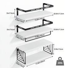 Superlele 3+1 Tier Wall Mounted Bathroom Shelves Over Toilet, Rustic Wood Floating Shelves With Metal Frame And Towel Bar For Bathroom, Kitchen, Bedroom, Living Room Home Bathroom Decor Bathroom Organizer Summer Back To School