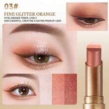 3-Color Eyeshadow Stick, Smooth Pearl Gradient Eyeshadow, Glitter Powder, Beginner-Friendly Eyeshadow Stick - Nhiều màu - Xem 13