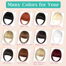 35G Lovely Neat Bangs Hair Clip In Bangs, Thick French Fringe Clip In Hair Extensions With 2clips Wispy Fake Hairpieces For Women Fringe With Temples For Daily Wear Multi Colors Halloween Christmas - F10/86 - View 11