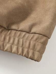 1 Piece Men's Vintage Worn Full Zipper Lapel Leather Long Sleeve Jacket, Spring Autumn Men's Motorcycle Style Casual PU Leather Coat. - Coffee Brown - View 10