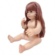 1 pièce Poupée Reborn en vinyle de 22 pouces/55 cm avec de longs cheveux dorés, jouet de compagnie lavable, cadeau d'anniversaire et de Noël - poupée de 55 cm - Voir 8